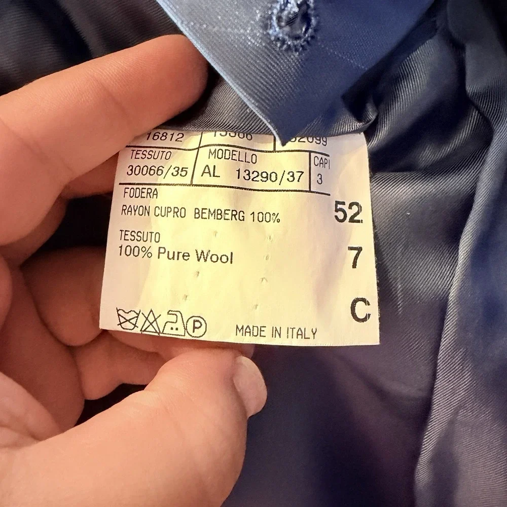 Canali Super 140's Men's Blazer Suit Wool Made In Italy 35R US Blue
